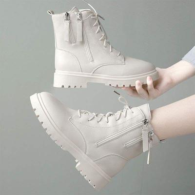 Martin Boots Women's 2025 New Autumn and Winter Women's Shoes British Cotton Shoes Thick-soled Inner Height Increase Velvet Versatile Short Boots Wome