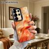 Phone Case: 2D Flat Samsung Galaxy A34 A35 M05 M06 S20 S22 S21 FE Plus 5G Protective Case, Couple Style, Orange-Red Marble, Christmas and Halloween Gi