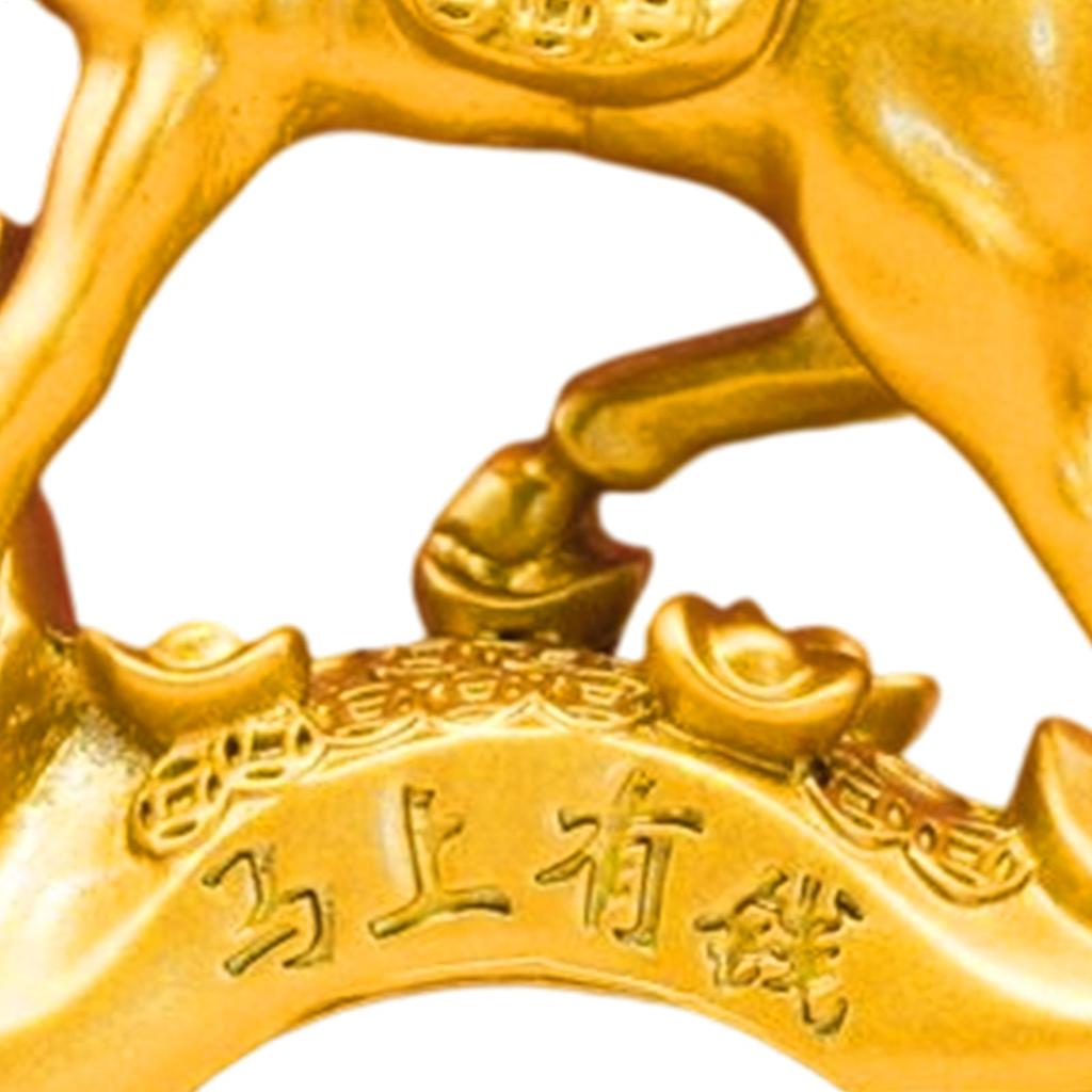 Horse Statue 2026 Good Luck Auspicious Chinese Decor Horse Wealth Table Statue New Year Figurines for Shelf Cabinet Entryway
