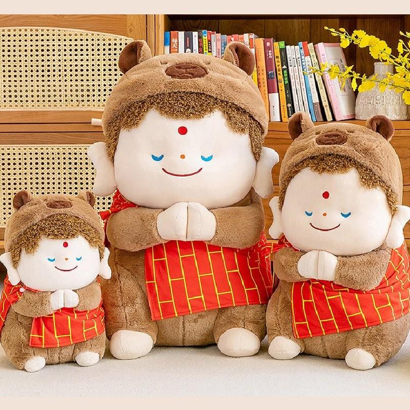 Plush Monk Capybara Toy Dolls Room Decoration Ornaments Children Gift Christmas