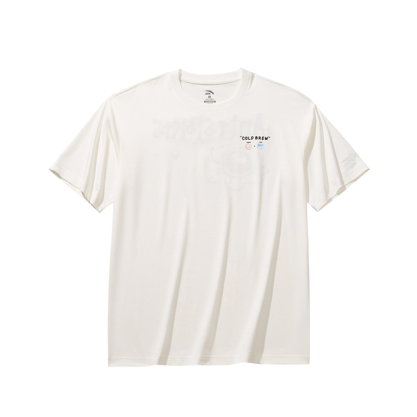 Anta Life Series Short Sleeve Knitted Shirt Summer 2026 T-Shirt Unisex Tops Ivory-White 972628118-1 XS