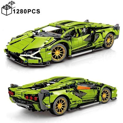 1280PCS Technische 1:14 Supersportwagen Bausteine MOC Stadt Geschwindigkeitsfahrzeug Zusammenbauen Ziegel Spielzeug für Kinder Jungen KEINE BOX