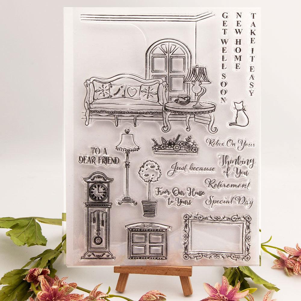 

Прозрачный силиконовый прозрачный штамп с цветочным листом для печати альбома для скрапбукинга «сделай сам», прозрачные штампы, бабочка, леди, лоза No.13-Room Decor