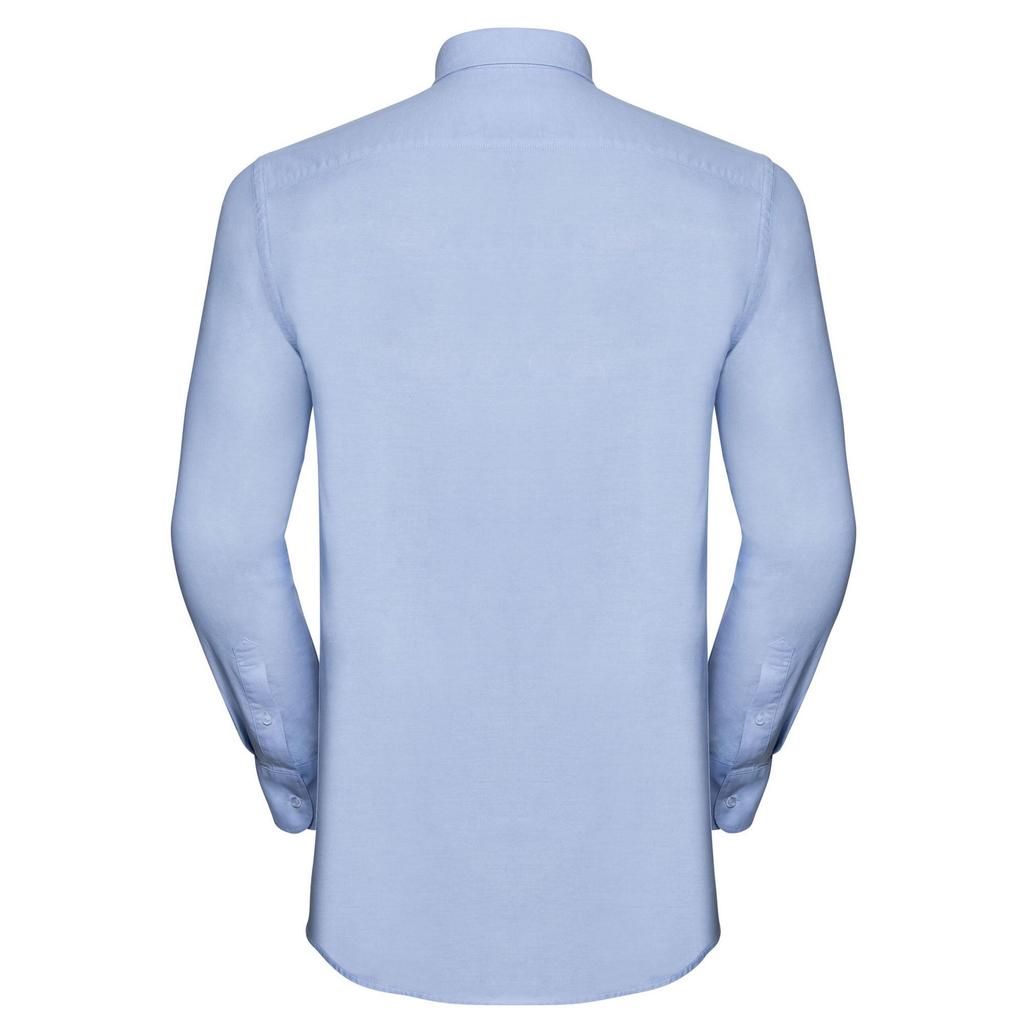 Russell Collection Mens Oxford Tailored Long-Sleeved Shirt