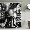 Black White Modern Shower Curtain Plastic Waterproof Bathtub Decoration Home Bathroom Decor