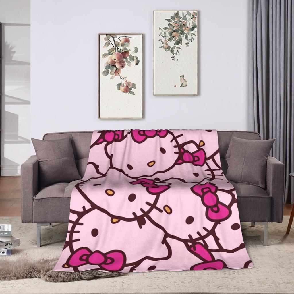 Hellos Kittys Blankets Super Soft Novelty Plush Throw Blanket For Boy Girl Bedroom Flannel Bedspread Bed Cover