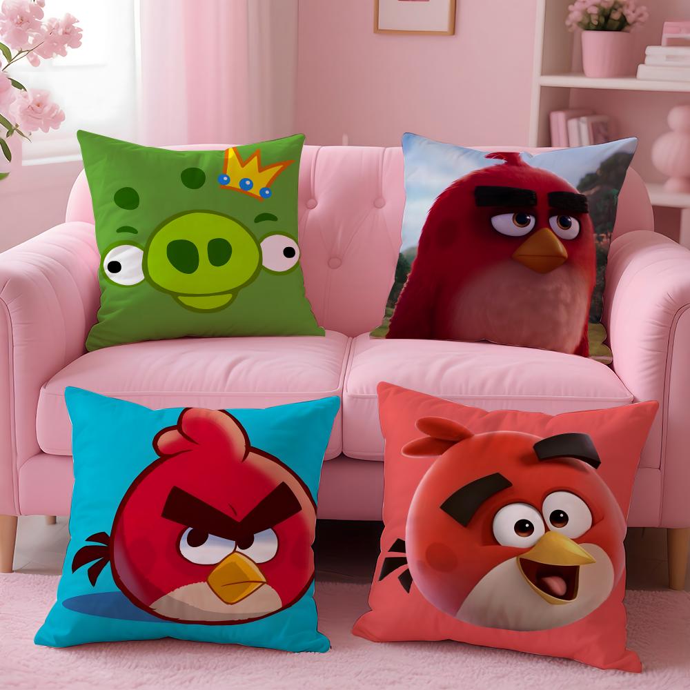 Game A-Angry BirdsS Cushion Cover Comfortable Reversible Pillow Cover Ideal for Car Sofa Bedroom & Beyond