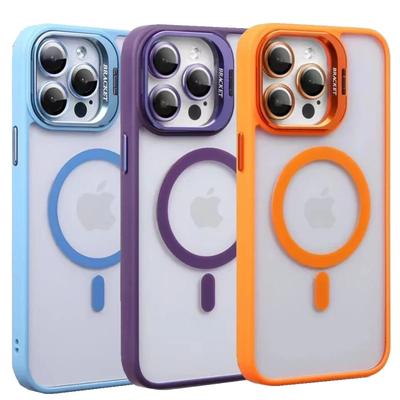 Fashion Ring Stand Case For Magsafe For iPhone 17 16 15 14 13 12 11 Pro Max Magnetic Wireless Charge Case With Lens Protector
