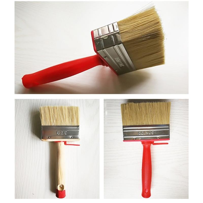 4 Pack Wall and Deck Stain Brushes with Ferrules Convenient Accessory for Solvent Base Paints Wood Finishes Use