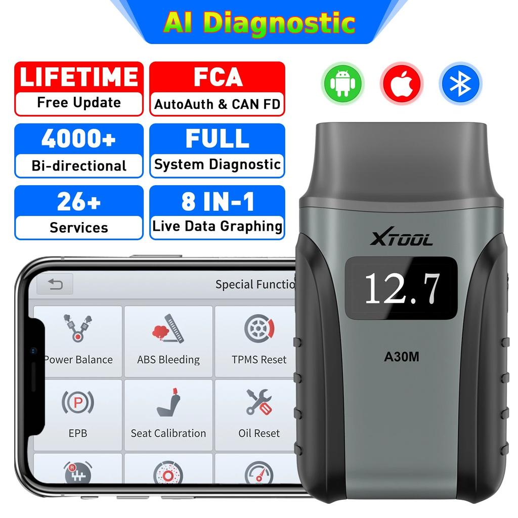 UE SUA XTOOL A30M Scanner Inteligent AI Obd2 pentru Diagnosticare 2026 Scanner Auto Automotriz Multi-Marcă Instrumente Analizor pentru Diagnosticare Auto