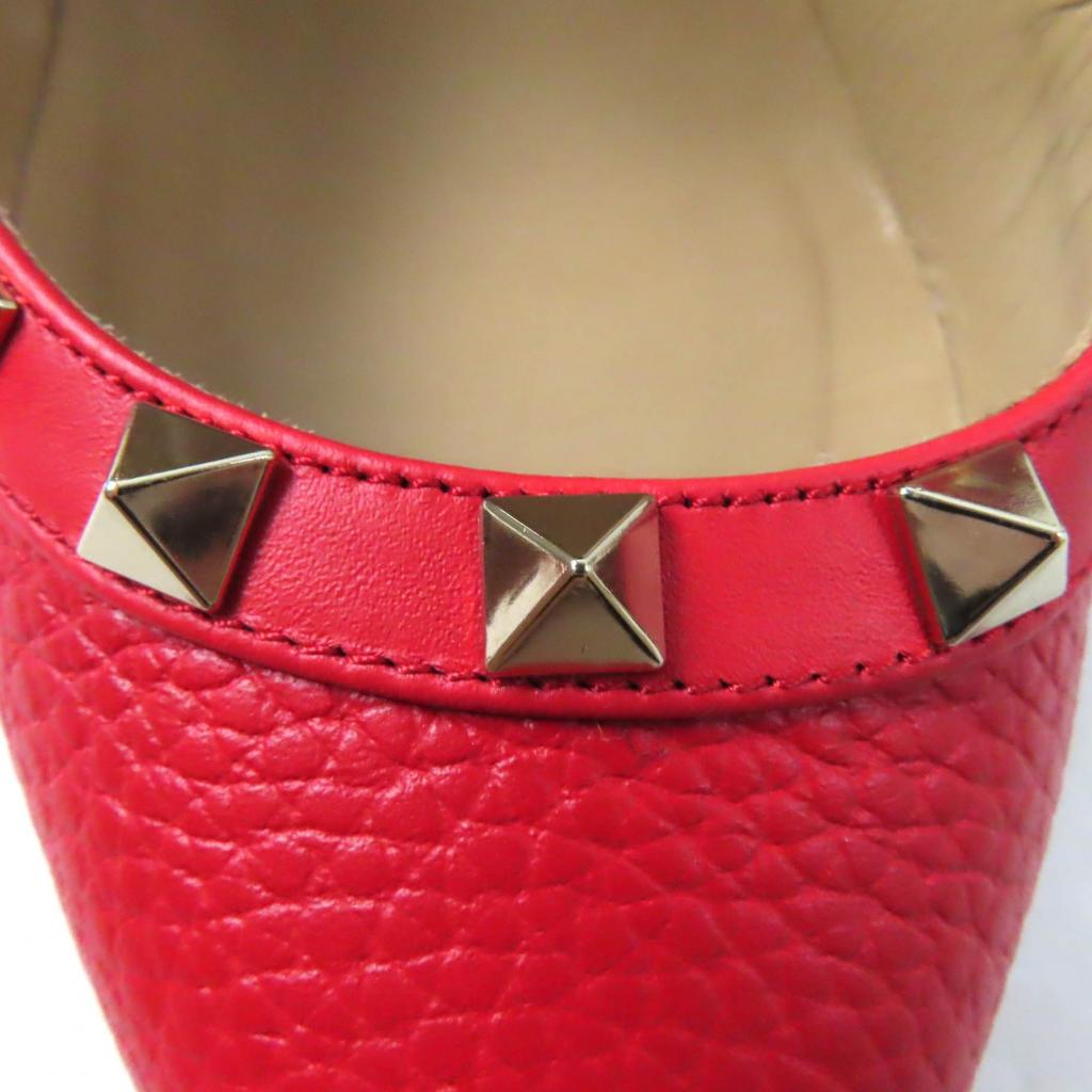 Great Valentino Garavani pumps Rock stud pointed toe Red leather Women 36 Used