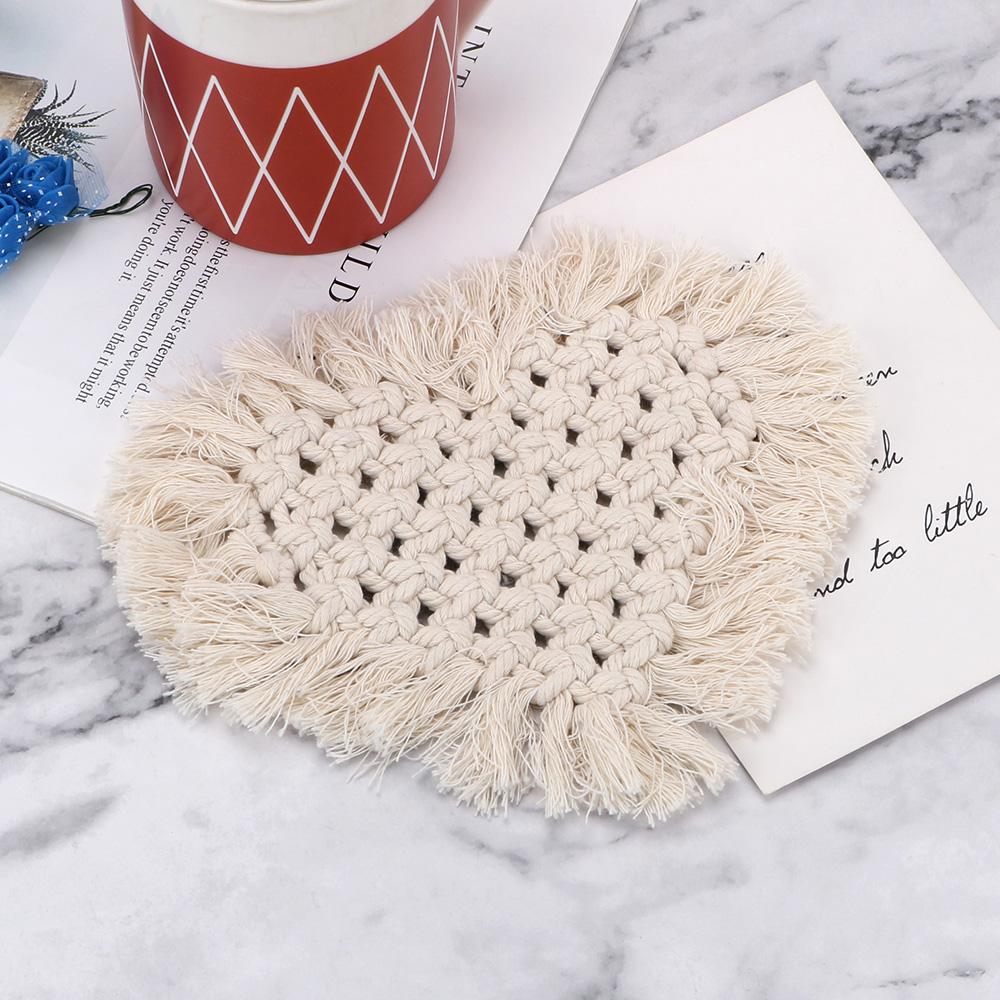 Podložky pod šálek kávy Severní Evropa Styl Macrame Podložka pod šálek Kuchyňské Protiskluzové izolační podložky Bohemia Stolní podložka Čistá ručně vyráběná bavlna