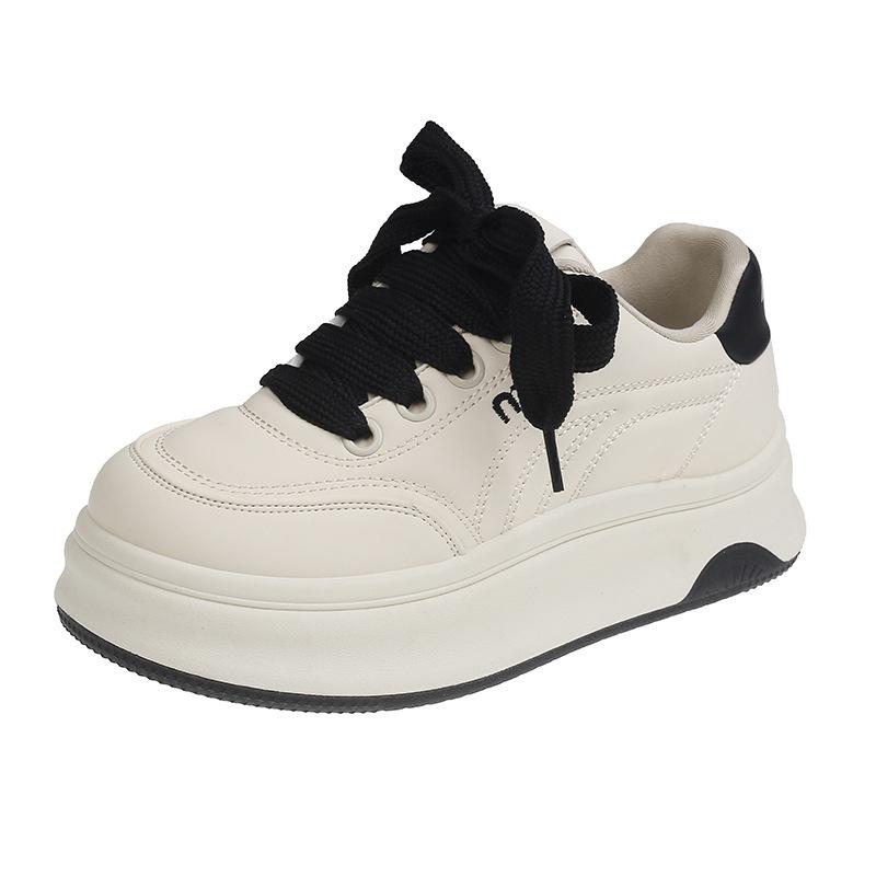 

Белые туфли на платформе для женщин и невысоких мужчин, новая весенняя универсальная повседневная обувь 2025 года для студентов, позволяющая увеличить рост 35