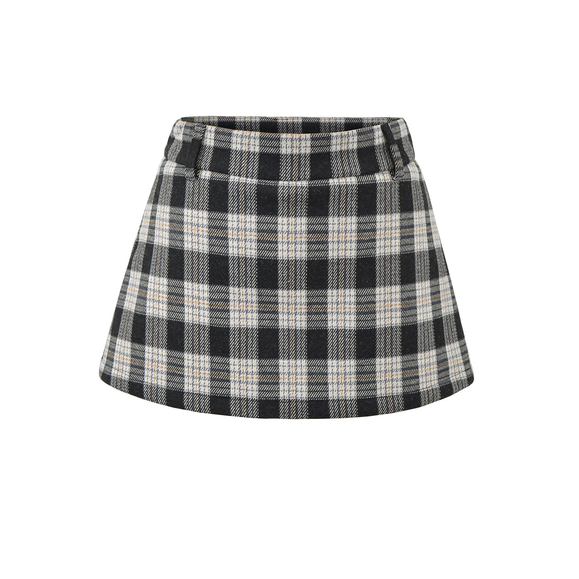 

Women s American Retro Plaid Low-Waist A-Line Mini Skirt - 2025 Autumn Casual Petite Style L