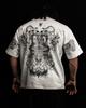 Y2K Black T Shirt With White Horror Pattern Skulls Snakes Spider Design Unique Gothic Style Street Trendy Dark Aesthetic Top