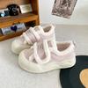 LZ6023 Latex Insole Thick Sole Velcro Heightening Little White Shoes Women's Winter Velvet Warm 2024 New Cotton Shoes