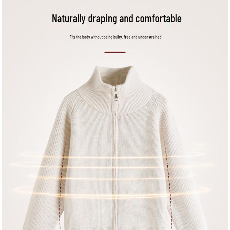 MJ STYLE Women's Winter Thickened Stand Collar Cardigan Sweater