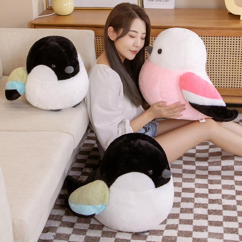35/40cm Cute Sparrow Crow Plush Toy Fat Round Stuffed Bird Animal Doll Pillow Soft Lifelike Bird Gifts
