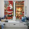 Christmas Santa Tree Pet Curtains Polyester Light Blocking Living Room Bedroom Decor Set Of 2 Made With Rod Pocket Machine Washable