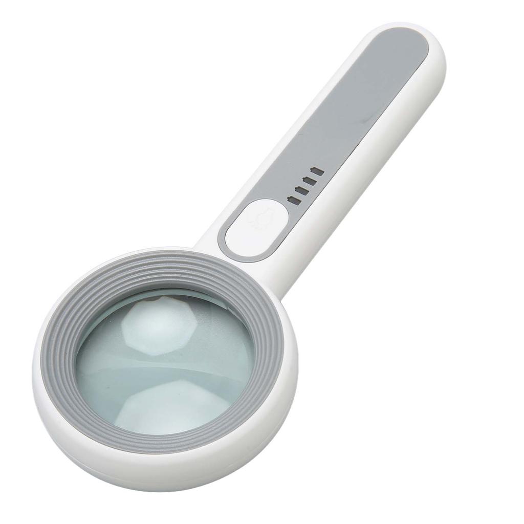 Magnifying Glass with Light 12 LED 5X Handheld 3 Brightness Adjustable Rechargeable Lighted Magnifier