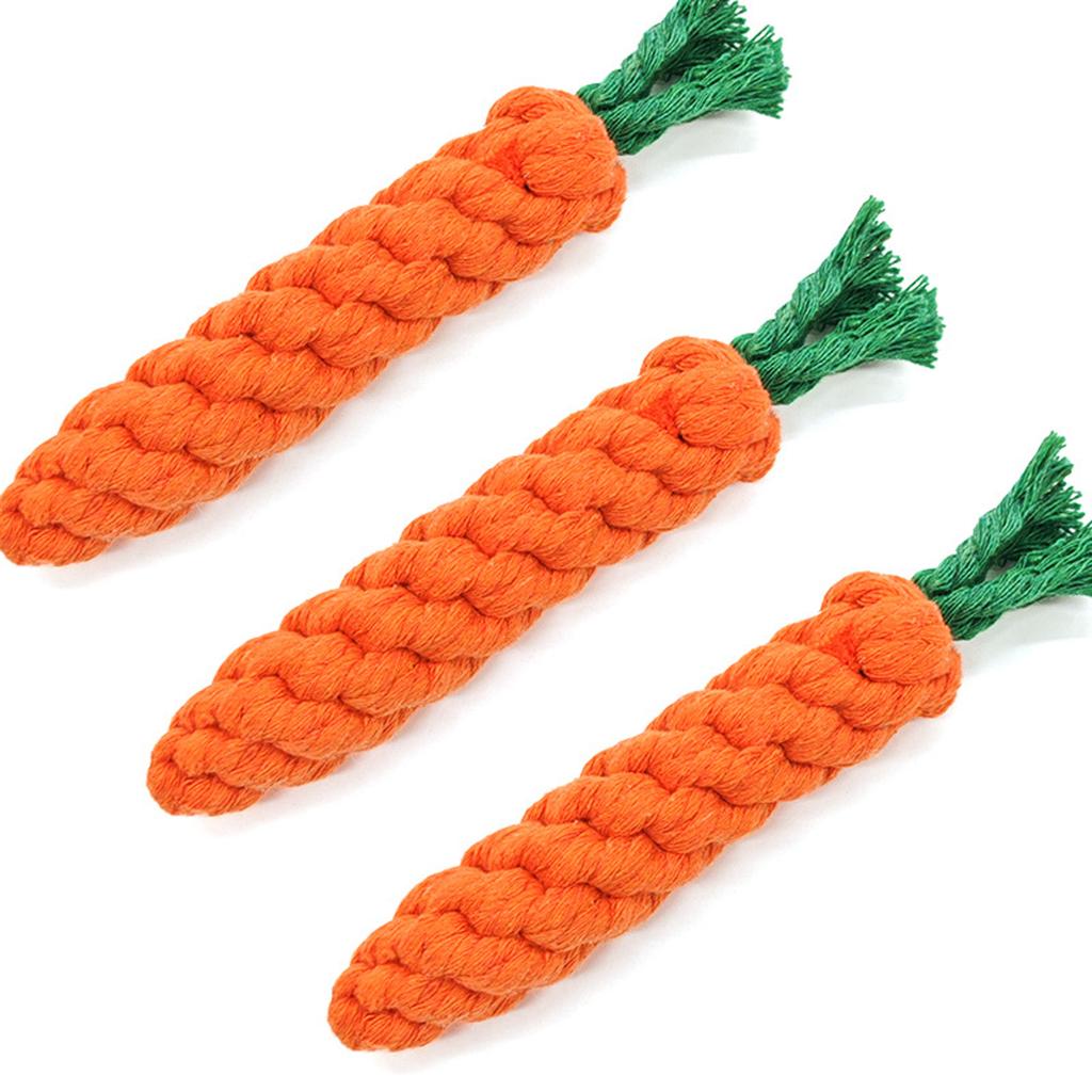 1Pcs Carrot Dog  Rope Pet Dog Toys Safe    Dog Chew Toys Resistant Puppy Molar Cleaning Teeth Cotton Rope