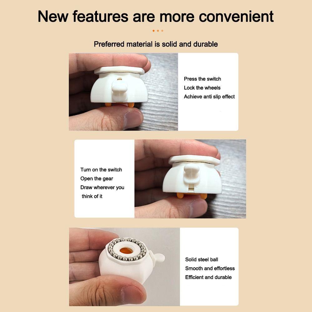 4PCS with Brake Furniture Casters Wheels Self Adhesive Pulley Base Furniture Move Accessories