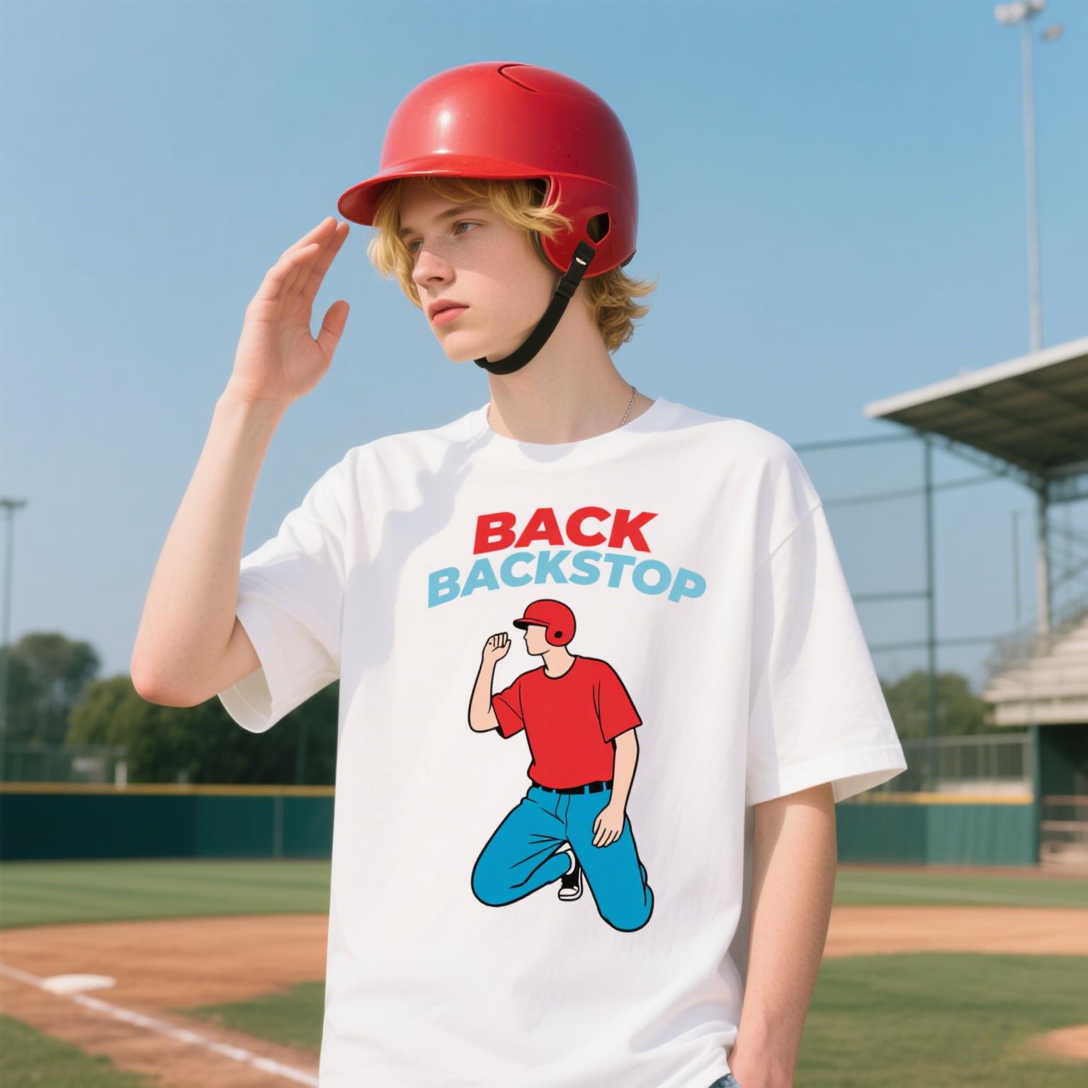 

Summer Boys Men s Baseball Printed Cotton T-Shirt Breathable Loose Sweat Absorbing Backstop Youth Black T-Shirt Fashion 2025 Top 4XL