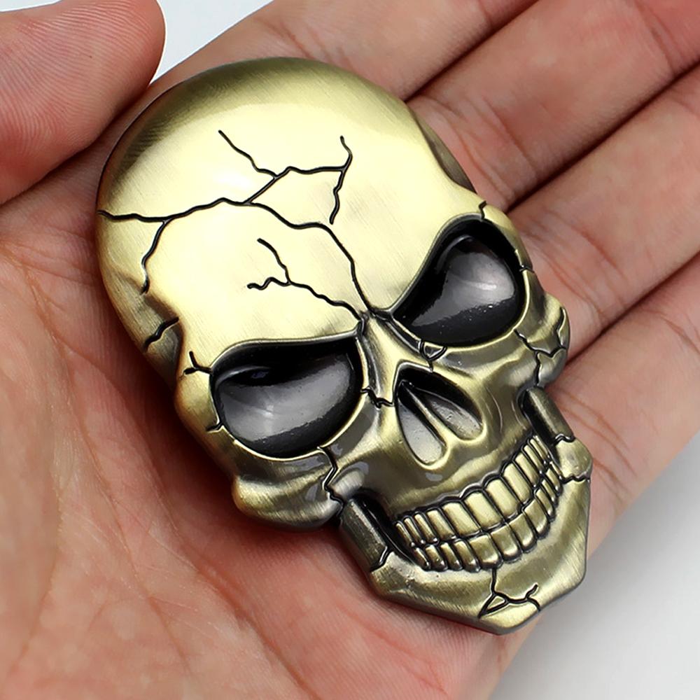 1 szt. Metalowa czaszka diabła 3D Naklejka z emblematem samochodowym Chromowana naklejka z plakietką samochodową Naklejka na zderzak do samochodu SUV-a Ciężarówki Motocykla