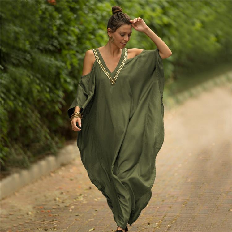 Women's Loose And Sexy Off Shoulder Beach Cover Dress