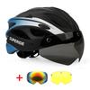 Casco de Bicicleta de Carretera Recargable Superide para Hombres y Mujeres Casco de Ciclismo con Visera y Luz Trasera Casco Deportivo para Bicicleta de Montaña MTB con Gafas
