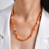 Ladies Elegant Contrast Color Matching Stainless Steel Chain Natural Stone Necklace Plated 18K Gold Jewelry Nc-2547