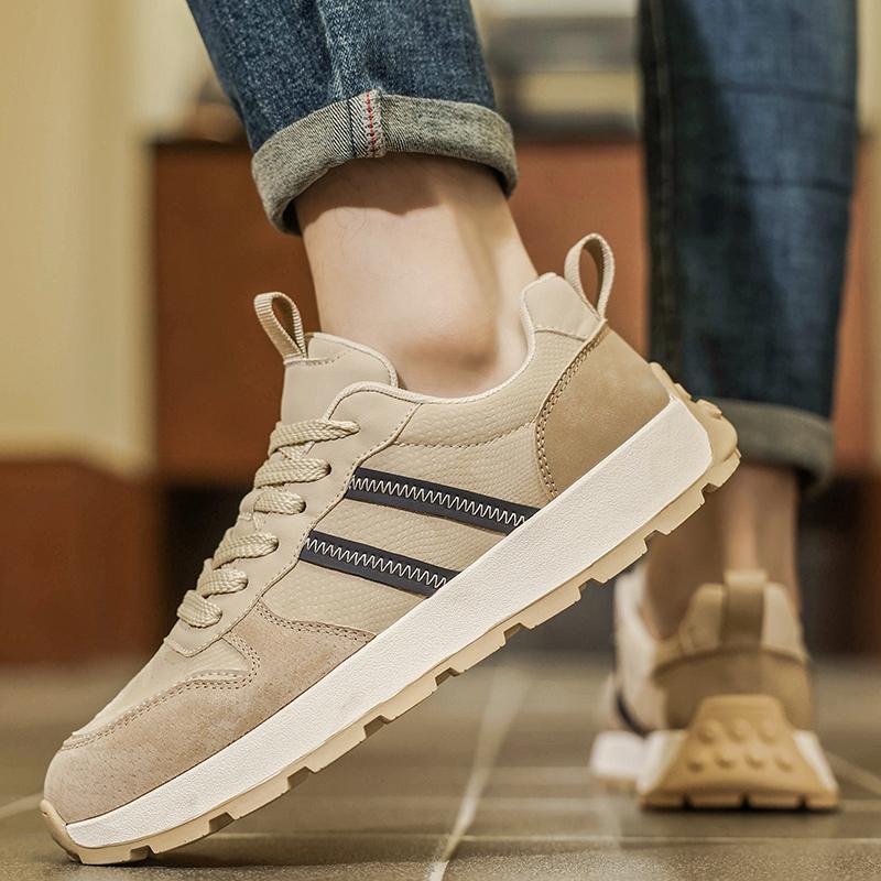 Fashion Ultra Fiber Leather Mens Sneakers Stylish Casual Shoes Non-Slip Outdoor Walking Shoes Leisure Walk Man Treking Footwear Trainers