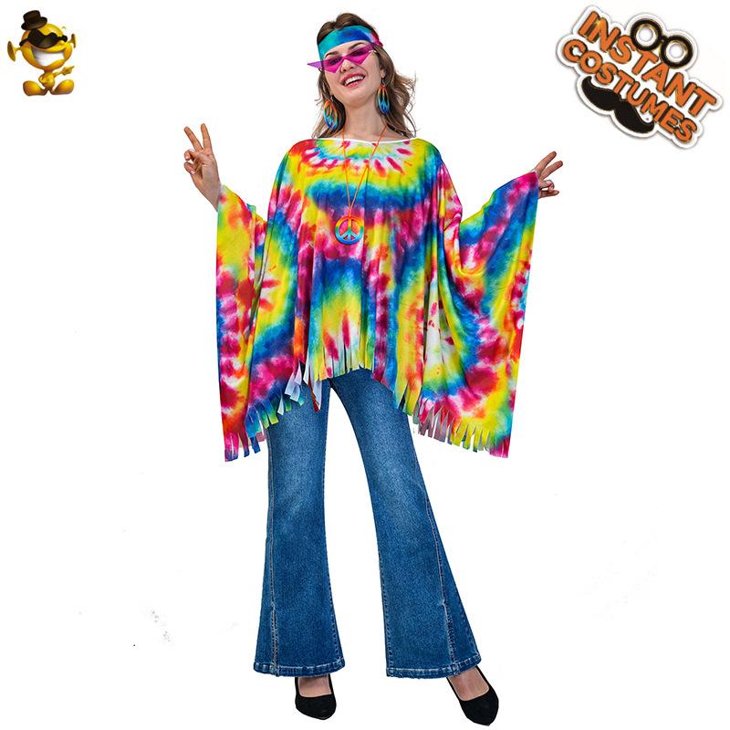 Halloween adult big girl's various retro hippie capes' women's hippie party costumes