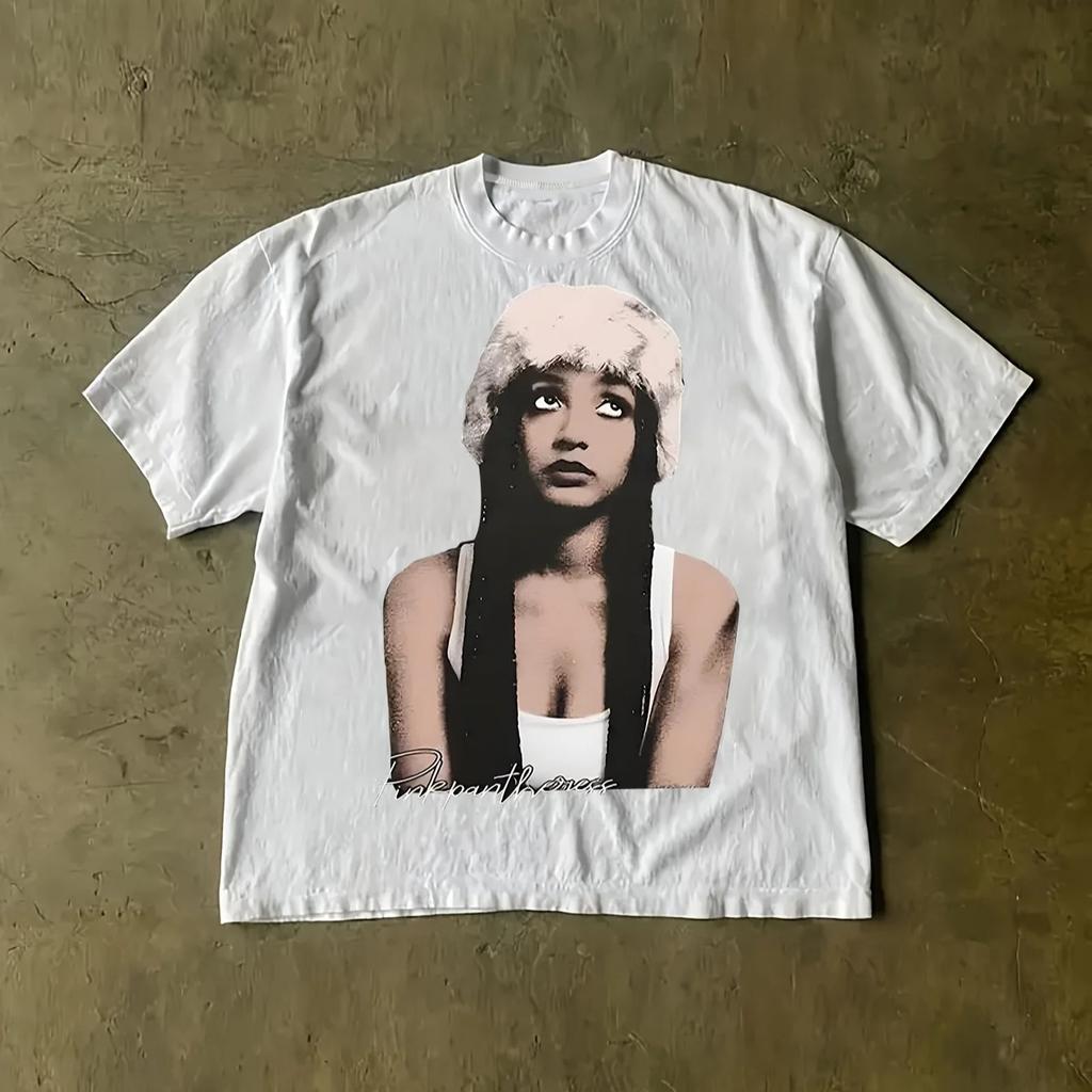 Vibrant Pink Pantheress Graphic Print Summer Casual Short Sleeve T-Shirt Comfortable Fit Perfect for Music Festive Gift Tee Top