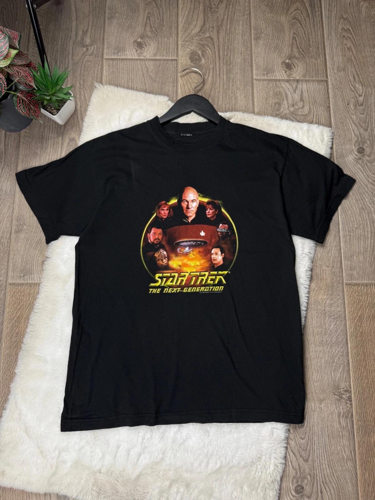 Vintage 2003 Star Trek The Next Generation Graphic T-Shirt Black Size S S