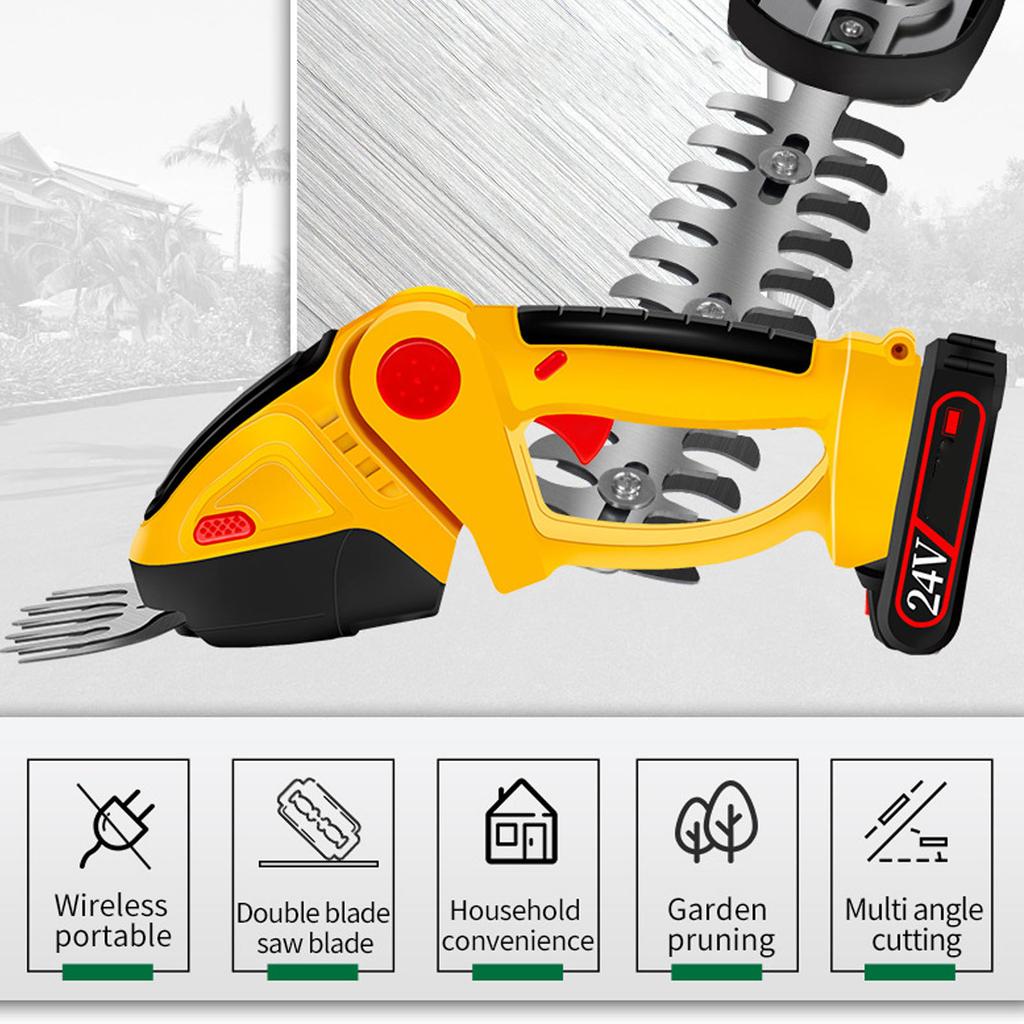 Cordless Grass Shear Rechargeable Shrubber Handheld Trimmer Electric Hedge Trimmer Electric Shrub Trimmer Blade Kit