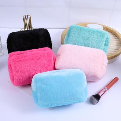 Women's Make Up Bag Pouch Toiletry Bag Travel Makeup Kit Organizer New Candy Color Simple Fashion Plush Clutch Cosmetic Bag