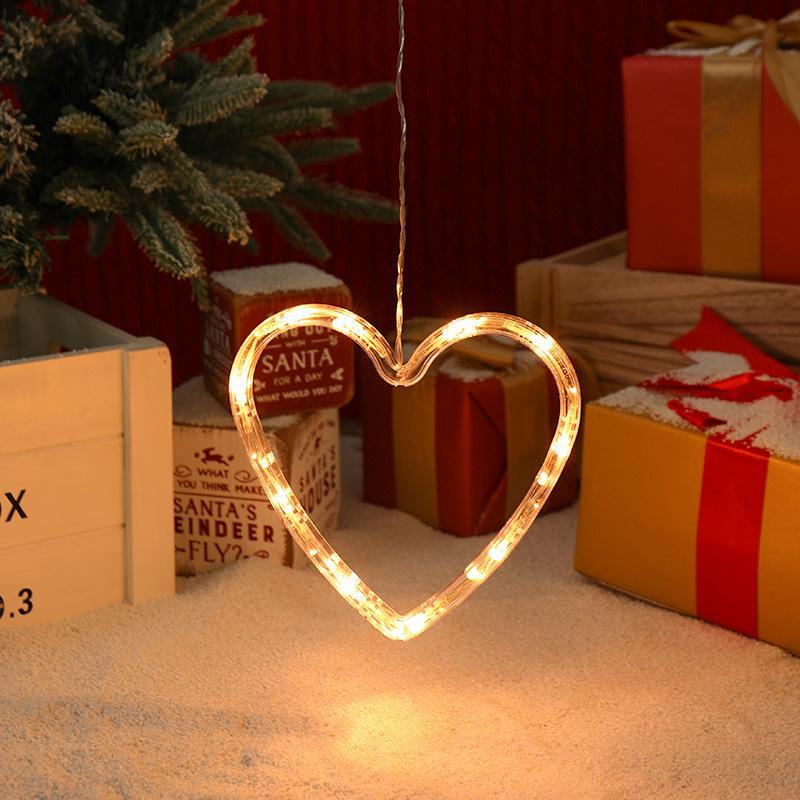 LED Christmas Decoration Suction Cup Lights: Tree, Bell, Snowman, Reindeer, Snowflake, Star, Heart Lantern.