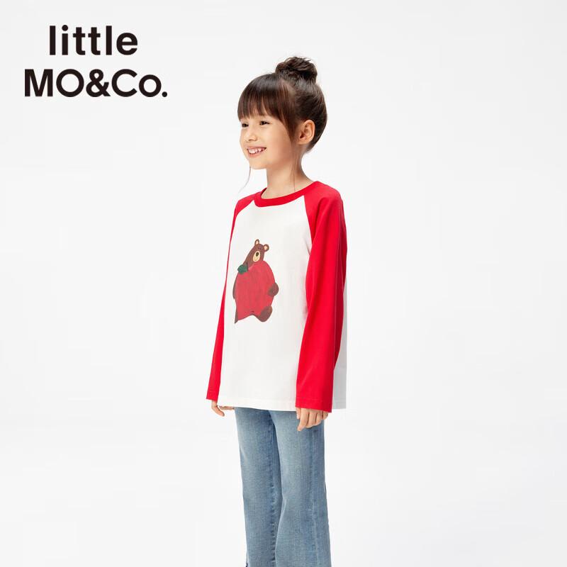 little MO&Co. Kids  5A Antibacterial Pure Cotton Raglan Long Sleeve T-Shirt 165