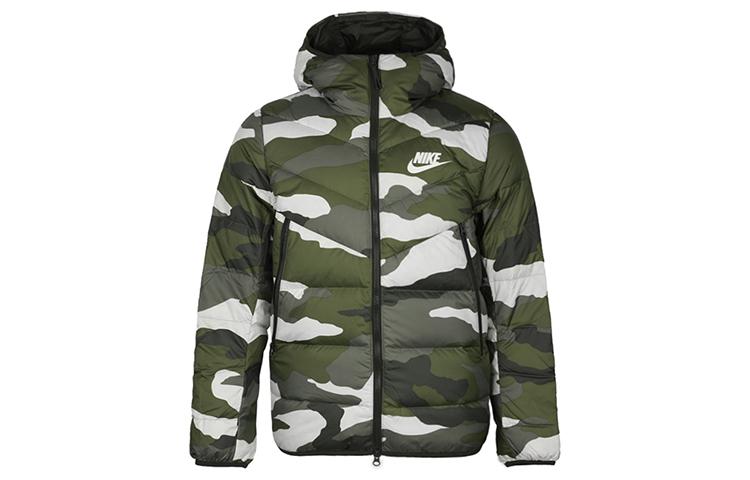 Nike Down Jackets Men s Green Camouflage Hooded Moderate Other BV4764-222 S