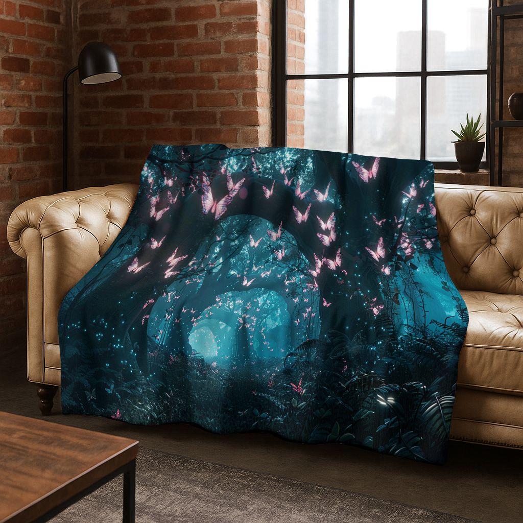 26 Style Dream Butterfly Flower Cartoon Flannel Blanket,Cozy Soft Throw Blanket for Home Bedroom Bed Sofa Picnic Cover Gift Kids