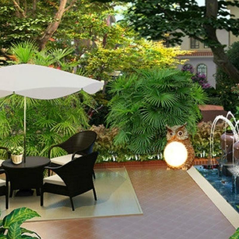 1pcs Solar Powered Owl LED Light Home Yard Decor Outdoor Light Statue Lamp Gift Home Decoration Accessories