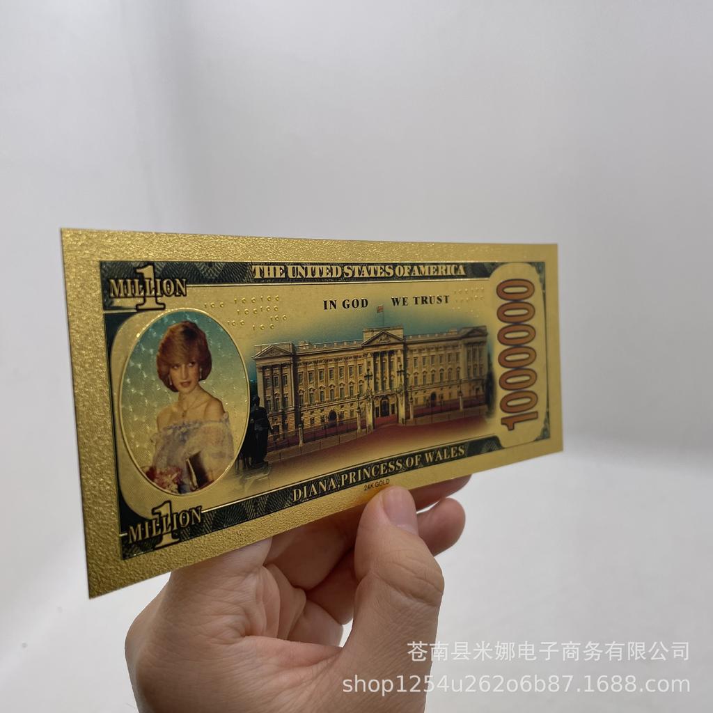 Plastic gold foil Elizabeth Diana Marilyn Monroe commemorative coin gold foil banknote currency queen portrait creative coin