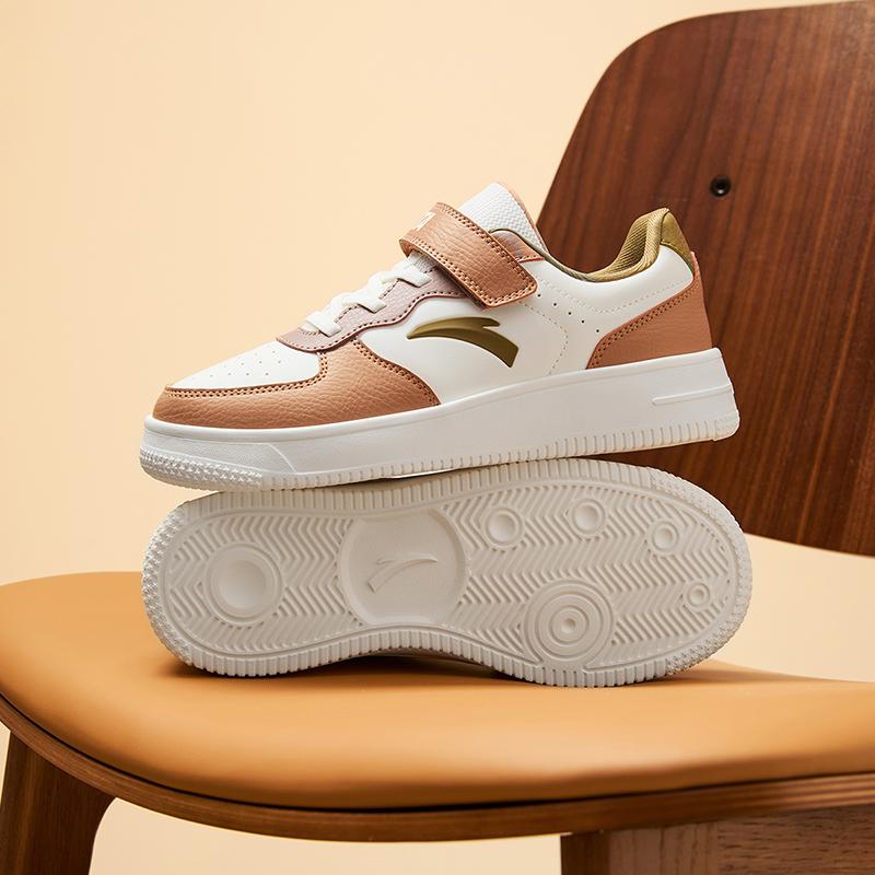 Anta Fashionable Comfortable Wear-Resistant Lightweight Shock-Absorbing Non-Slip Low-Top Kids Skate Shoes Kids Sneakers White Brown Green A22448088-5