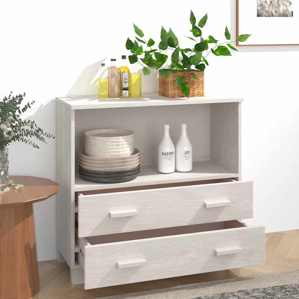 Vidaxl Szafka Hamar, Biała, 85X35X80 Cm, Lite Drewno Sosnowe
