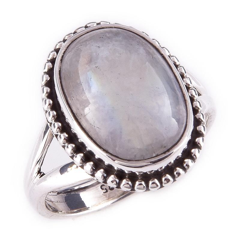 Natural Rainbow Moon Stone Gemstone Handmade 925 Sterling Silver Ring S.6 n2V92