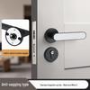 Universal Magnetic Black Bedroom Door Handle Lock - Silent, Solid Wood Design