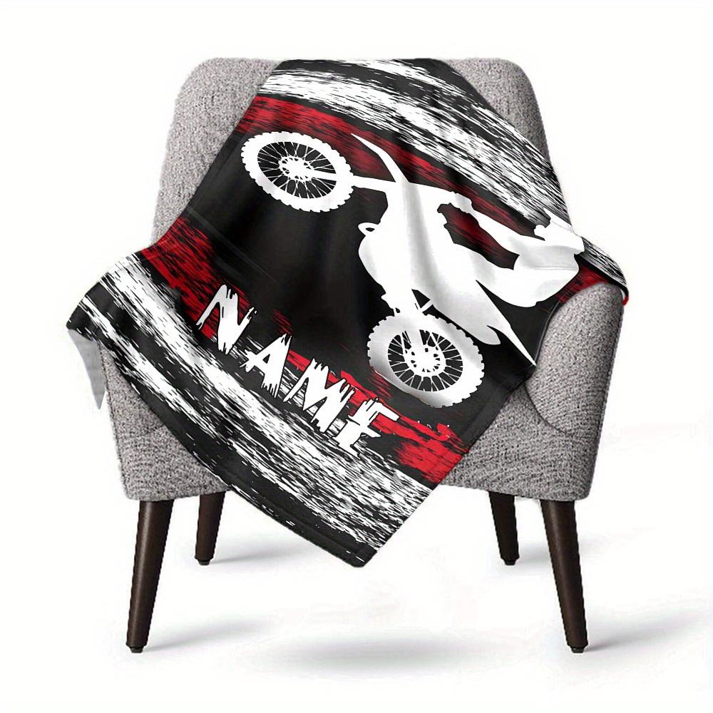 Dirt Bike Motocross Home Customize Your Name Blankets Comfortable Soft Lightweight Allseason Multipurpose Blanket For Picnics Sofas Offices Beds