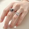 Women's Hip Hop Music Note Guitar Ring Trend Copper Niche Design Adjustable Open Finger Ring Jewelry