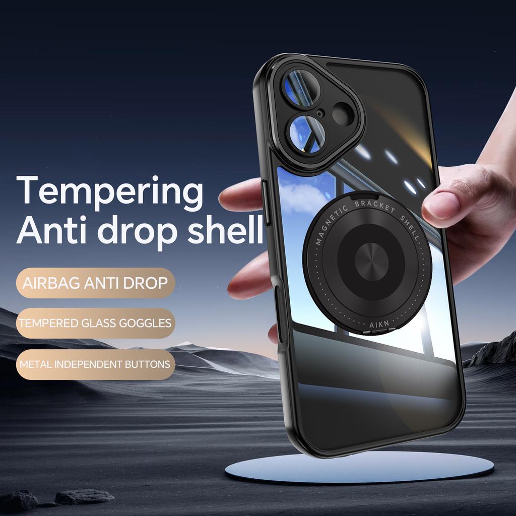 Applicable To Apple 16plus Lens Film 14 Phone Case Rotating Magnetic Ticktick 360 Stand Case IPhone15Pro